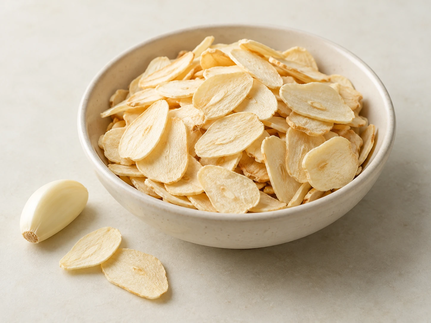 Dehydrated Garlic Flakes product concept